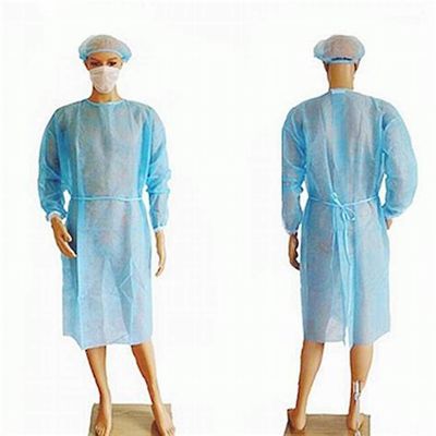 Vestido não tecido descartável plástico completo do isolamento do PPE com punho feito malha