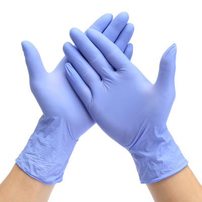 Luvas azuis descartáveis Xl do nitrilo do cuidado azul da mão com aperto