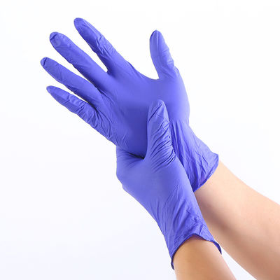 4 luvas descartáveis azuis do nitrilo de mil. 5mil para as mãos suados