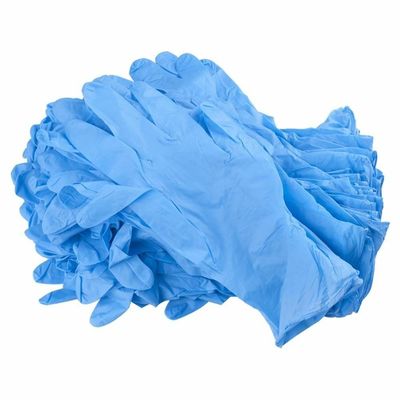 Luvas descartáveis do nitrilo azul estéril médico grandes